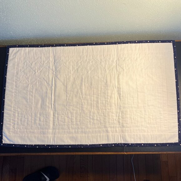 Hand Stitched Homemade Folk Art Patchwork Quilted Wall Hanging or Table Runner - Picture 9 of 15